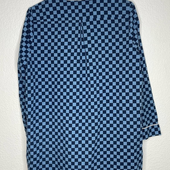 RIXO nightdress checkered blue sz small style “Montana” button down - Picture 6 of 8